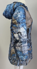 Dolcezza Kurzmantel mit Kapuze blau/beige