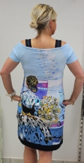 Dolcezza Kleid Farbe wei/blau/lila Kurzarm