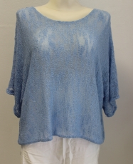 leichter Sommerpulli Kurzarm hellblau