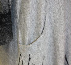 Kleid Druck Bume Farbe grau