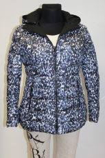 Winter-Wendejacke schwarz/blau/wei mit Kapuze