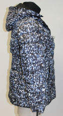 Winter-Wendejacke schwarz/blau/wei mit Kapuze