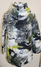 Dolcezza Wintermantel mit Kapuze schwarz/wei/grn