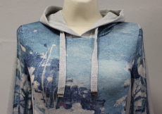 Dolcezza Pullover blau/wei Kapuze