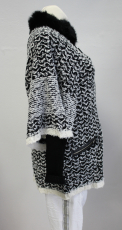 Poncho-Jacke schwarz/wei