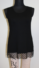 Longtop schwarz mit Spitze