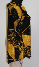 Nicolette Longhirt Shirley Print Relief schwarz/senfgelb