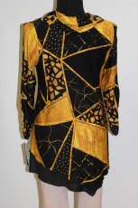 Nicolette Longhirt Shirley Print Relief schwarz/senfgelb