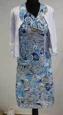 Dolcezza Kleid ohne Arm blau/weiß