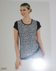 Dolcezza Shirt Kurzarm wei/dunkelblau