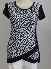 Dolcezza Shirt Kurzarm wei/dunkelblau