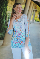 Dolcezza Shirt 3/4 Arm wei/blau/grn/bunt