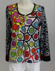 Dolcezza Sweatjacke gelb/wei/schwarz/bunt