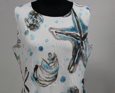 Dolcezza Kleid ohne Arm wei mit Meeresmotiven