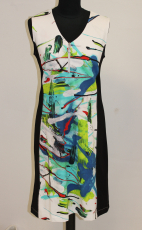 Dolcezza Kleid ohne Arm wei/schwarz/bunt