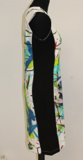 Dolcezza Kleid ohne Arm wei/schwarz/bunt