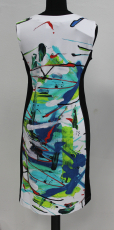 Dolcezza Kleid ohne Arm wei/schwarz/bunt