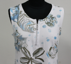 Dolcezza Kleid ohne Arm wei Druck blau