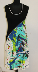 Dolcezza Kleid ohne Arm schwarz/wei/blau/bunt
