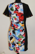Dolcezza Kleid Kurzarm schwarz Druck Blumen