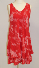 Keid ohne Arm Farbe rot mit Bltenmuster