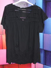 Bluse schwarz Kurzarm