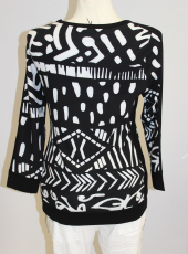 Dolcezza Langarm-Shirt schwarz/wei