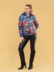 Dolcezza Steppjacke schwarz/bunt mit Kapuze