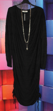 Kleid Langarm schwarz mit Kettengrtel