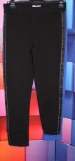 Hose Jogger schwarz Streifen blau + silber