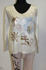 Langarmpulli Flowers beige