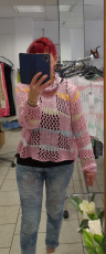 Glam Style Hkelpulli meliert altrosa