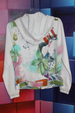 Dolcezza Jacke mit Kapuze wei Muster Oliven