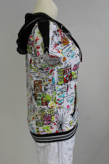 Dolcezza Sweatjacke Kurzarm wei Print Stadt