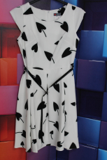 Kleid Gotta/Two Blue wei mit Muster bltter