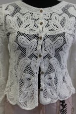 Hkel-Strickjacke wei