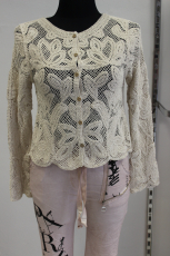Hkel-Strickjacke beige
