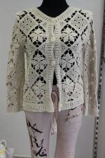 Hkel-Strickjacke Glam Style beige