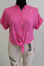 Bluse Kurzarm pink