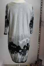 Kleid  grau/schwarz Druck Wald