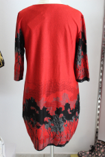 Kleid  rot/schwarz Druck Wald
