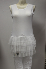 Longtop mit Petticoatspitze Farbe wei