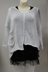 Glam Style Strickpulli Langarm grau