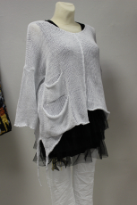 Glam Style Strickpulli Langarm grau