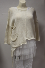 Glam Style Strickpulli Langarm natur