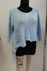 Glam Style Strickpulli Langarm blau