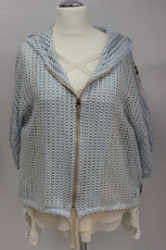 leichte Netzjacke Dressplaner mit Kapuze blau