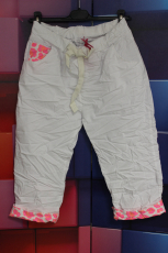Bermuda-Shorts wei mit Rand Leo-Print