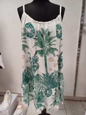 Kleid Dressplaner Spaghettitr�ger Palmen t�rkisgr�n