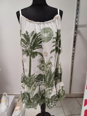 Kleid Dressplaner Spaghettitrger Palmen olivgrn